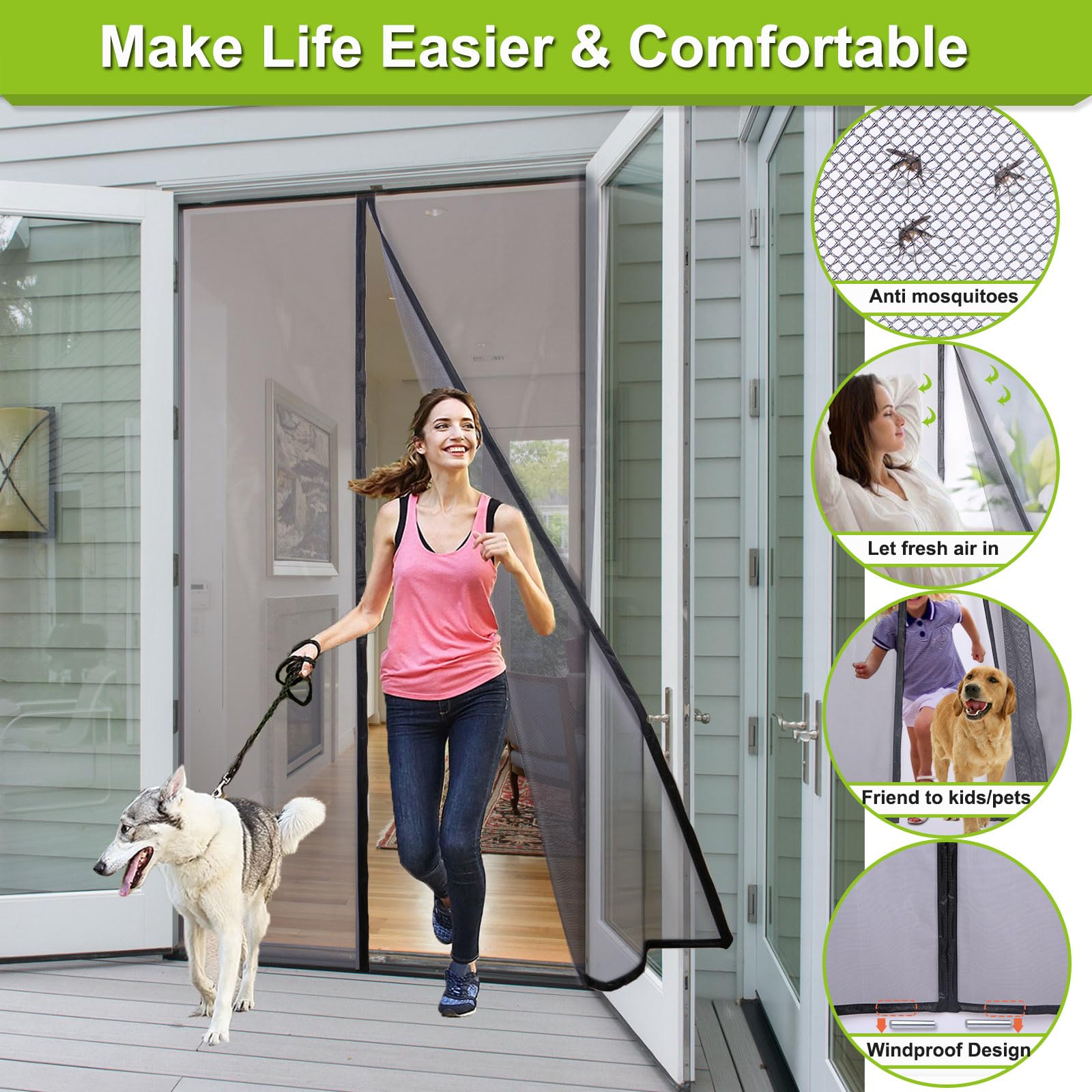 Magnetic Fly Screen For Window Mesh 60 X 130 Cm, Anti Mosquito Fly - View #7
