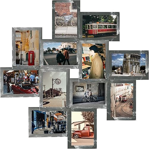 JERRY & MAGGIE - Portarretratos múltiple de 24 x 24 pulgadas, en PVC para pared, para fotografías de 6 x 4 pulgadas, 12 portarretratos, varios