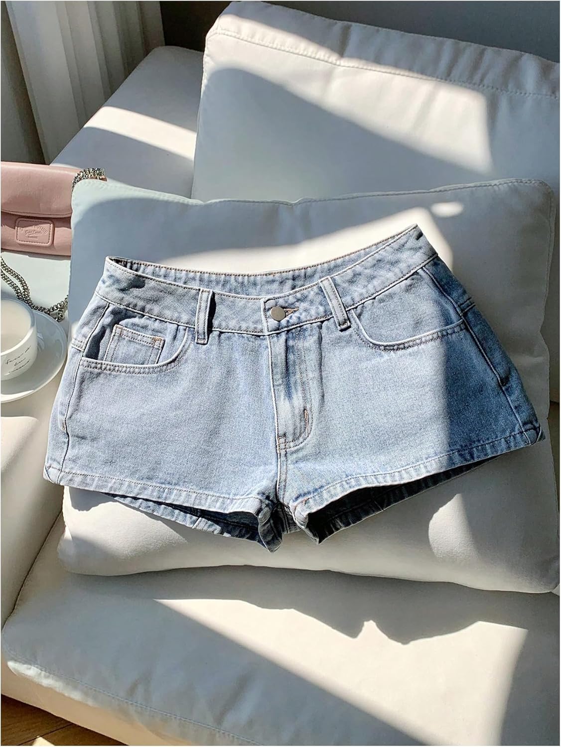 WDIRARA Women's Leopard Star Denim Shorts Y2k Low Rise Mini Jean Shorts - Image 2