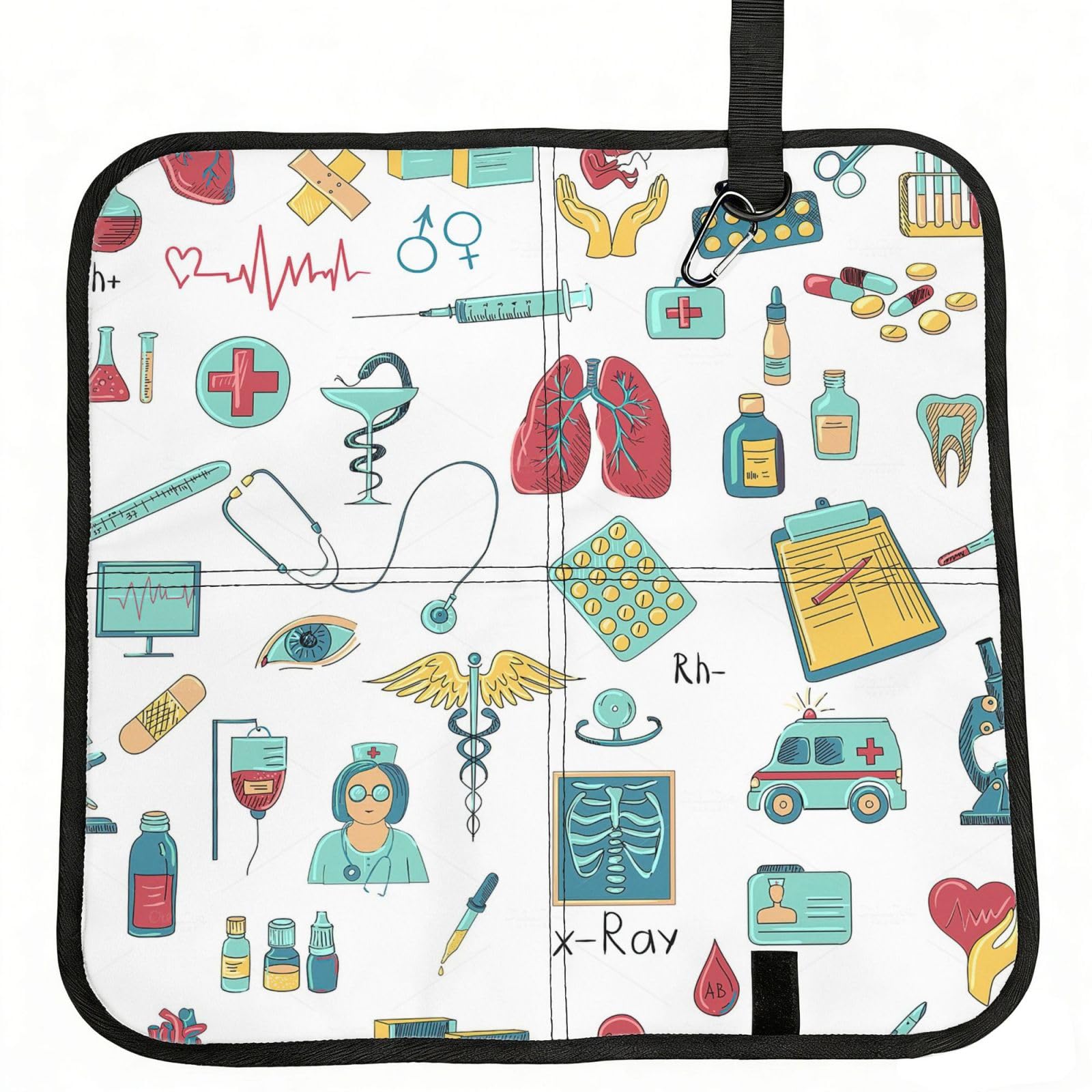 AYYQWE Abstraction Biology Chemistry4 Print Foldable Seat Cushion Portable Chair Pad Office Commuting Picnic Camping Outdoor