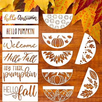 Fall Stencils for Painting on Wood Half Circle Stencils for Crafts Reusable