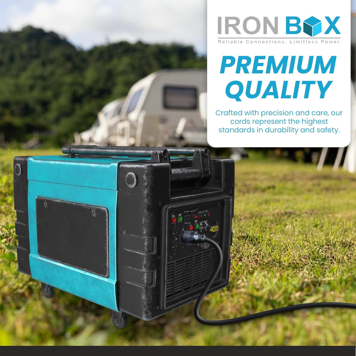 IronBox NEMA L5-30P Plug to C19 Connector Power Cord - 20A, 125V, 12/3 AWG SJT - UL Listed Plug and Cords - Heavy Duty Power Supply Cables for Monitor, Computer PSU, Data Centers, & More (15ft)