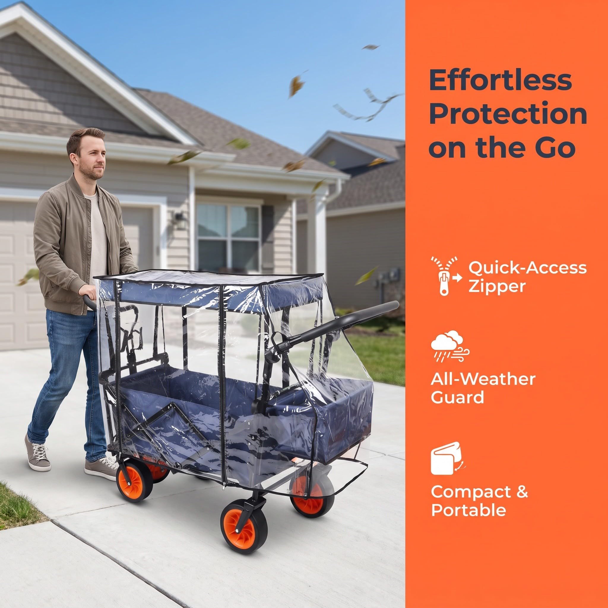 OUNONA Housse de pluie imperméable en EVA, protection coupe-vent pour