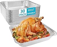 Vista 16 de 8x8 Thickened Aluminum Foil Pans, 20Pack Disposable Aluminum Pans for Roasting, Baking, Cooking, Food Prep, Chafing, Steam Table, Oven, Cake, and