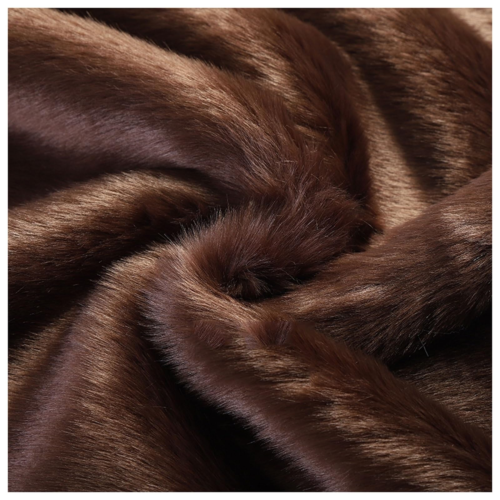 Faux Fur Plush Shaggy Faux Fur Fabric 2.8cm Long Pile Fur Fake Fur Materials, Soft and Fluffy Craft Fabric, for DIY Arts, Crafts, Apparel, Costume, Rug, Accessories, 50x20cm/50x180cm (Color : Coffee