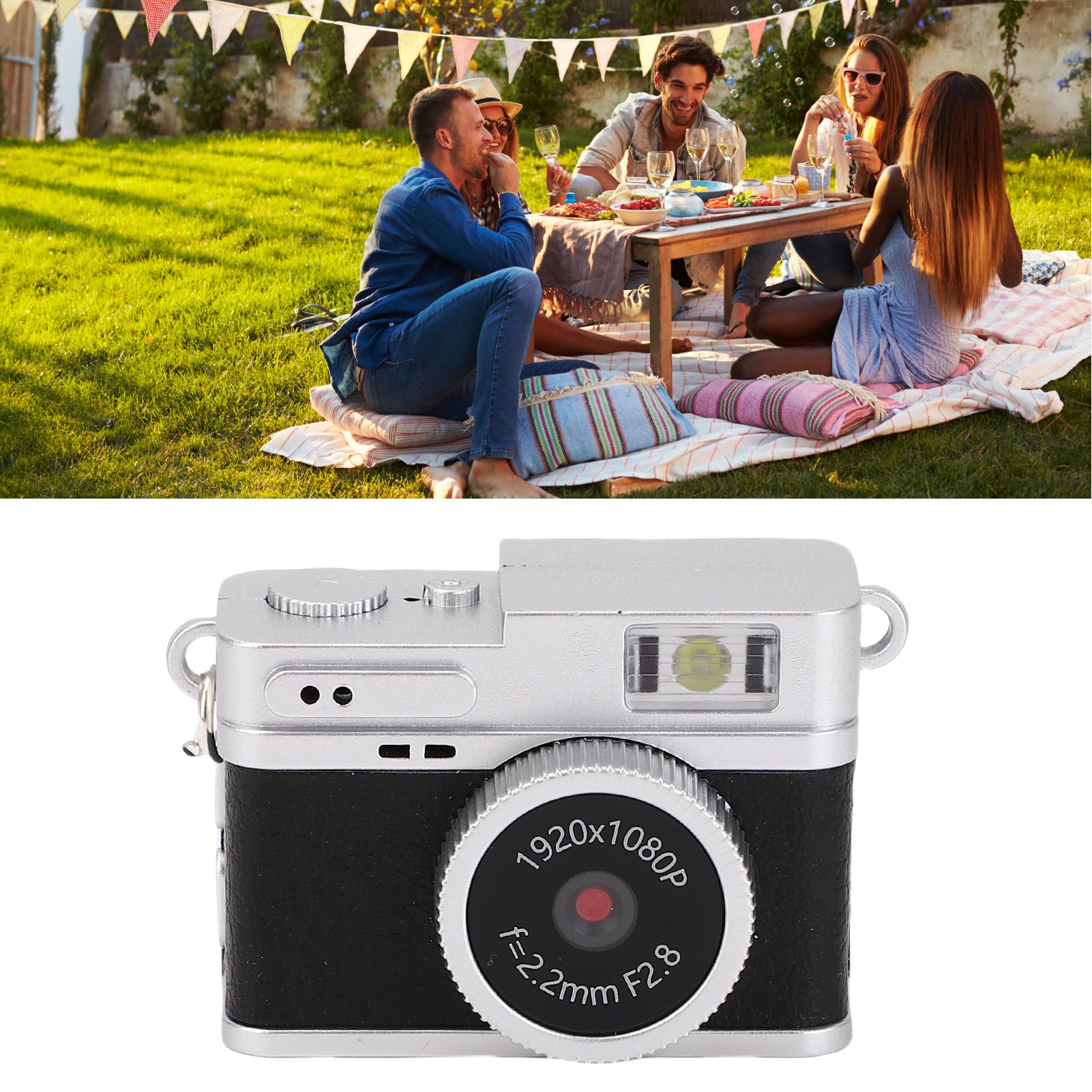Digitalkamera als Schlüsselanhänger, 1080P Full HD, 20 MP, 0,96-Zoll-Bildschirm, wiederaufladbarer USB-Video-Camcorder mit LED-Licht für Reisen und Outdoor-Abenteuer