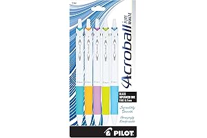 Acroball PureWhite Advanced Ink Ball Point Pens (Fine Point, Black Ink, 5-Pack)