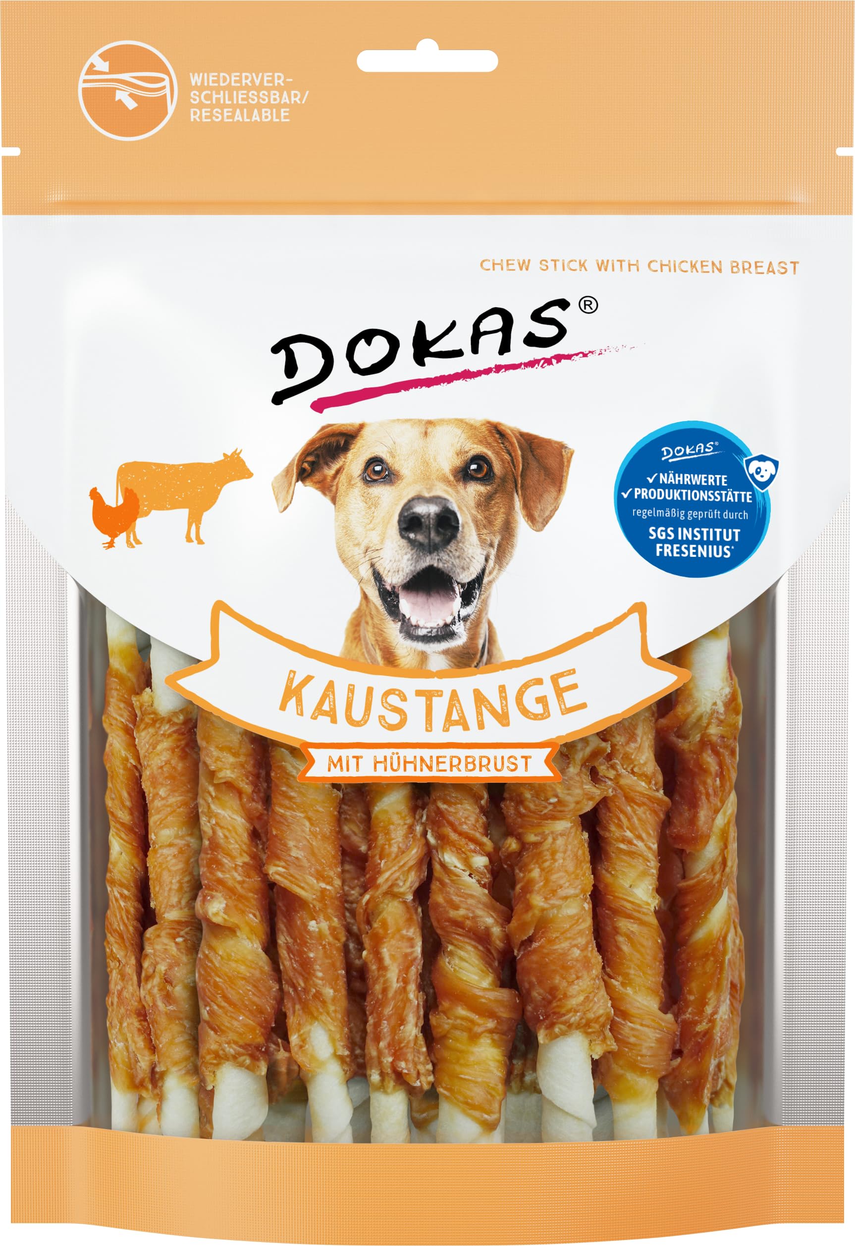 DOKAS Kaustange – Getreidefreier Premium Kausnack für Hunde 9 x 200g | 200g ( 9er Pack )