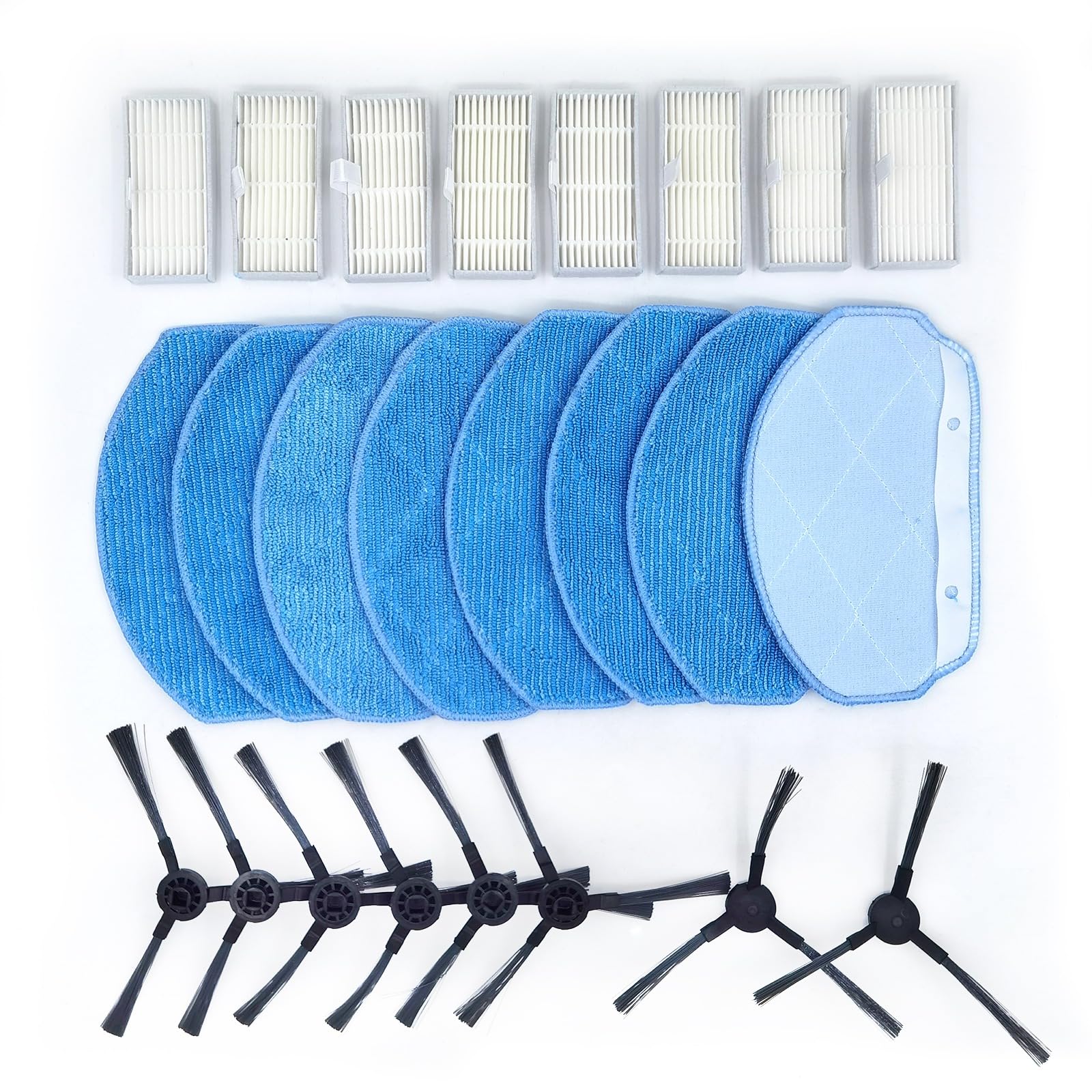 INF Accesorios de Repuesto para Robot Aspirador MAMNV BR150/BR151, para ZCWA BR150/BR251, ONSON BR150/BR551, filtros/cepillos Laterales/Trapos