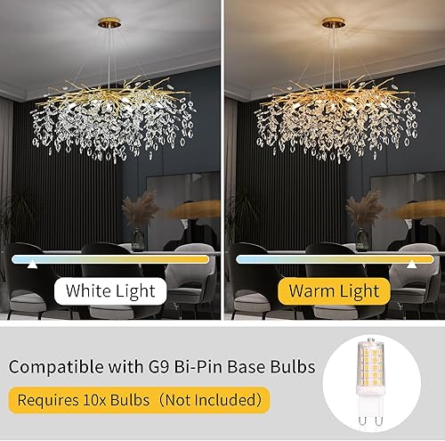 Miniatura 57 de Candelabro moderno de ramas de árbol de cristal, color negro, 40 pulgadas, Art Deco Rectángulo Lineal con gotas de lluvia para interiores, comedor