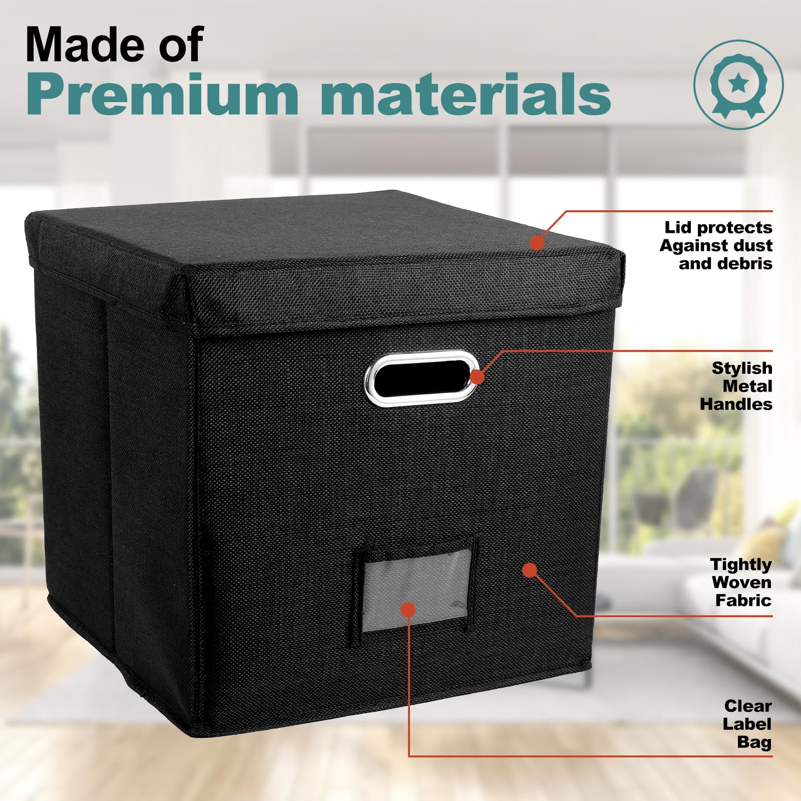 Caja de almacenamiento para discos de vinilo 33 x 33 x 33 cm organizador para álbumes LP