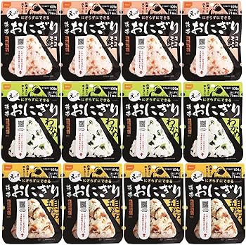 Amazon.co.jp: 尾西の携帯おにぎり「3種類 12袋セット」 わかめ・鮭