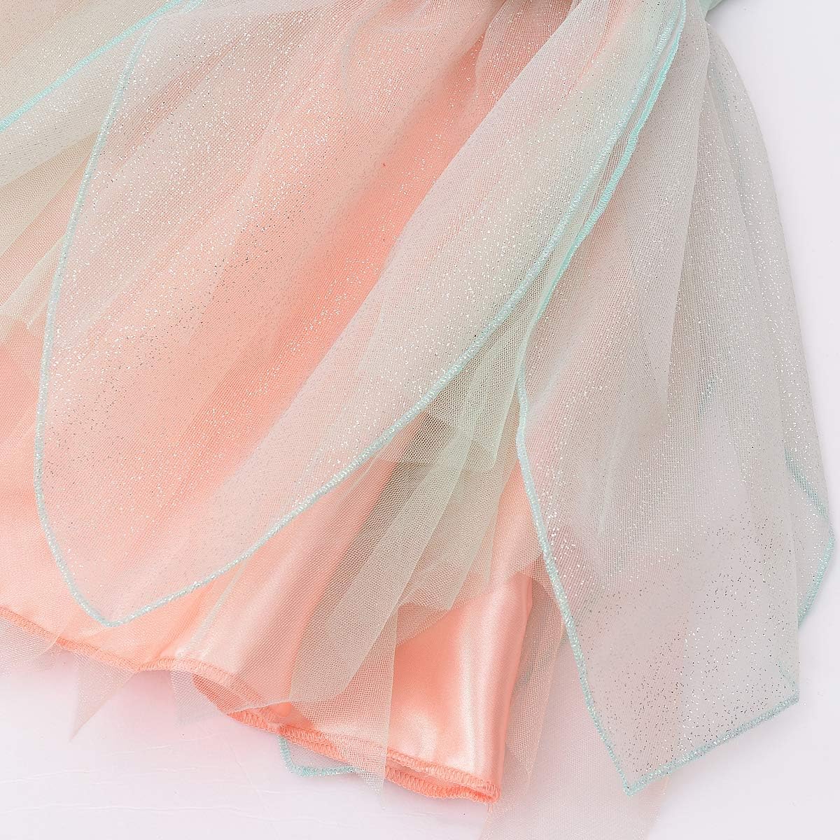 Fairy Costume Dress for Girls, Green Princess Flower Girl Dress, Tutu Dress with Headband and Wings - Image 5