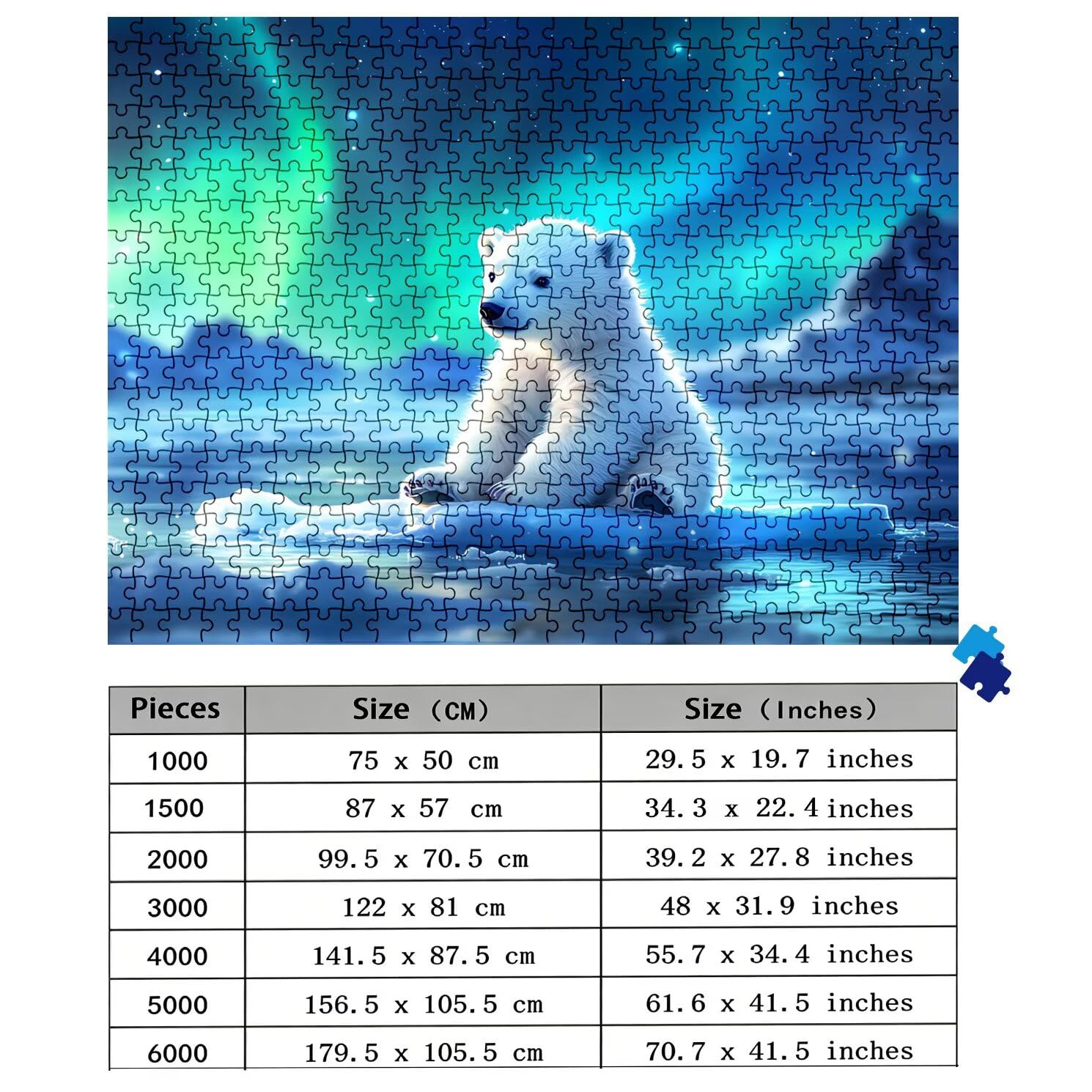 Puzzle 5000 elementów, drewniane puzzle dla dorosłych – Impossible Puzzle 156,5 x 105,5 cm niffy gra myśleniowa dla kobiet i mężczyzn, gra rodzinna, dekoracja domu, prezent dla kobiet, zorza polarna