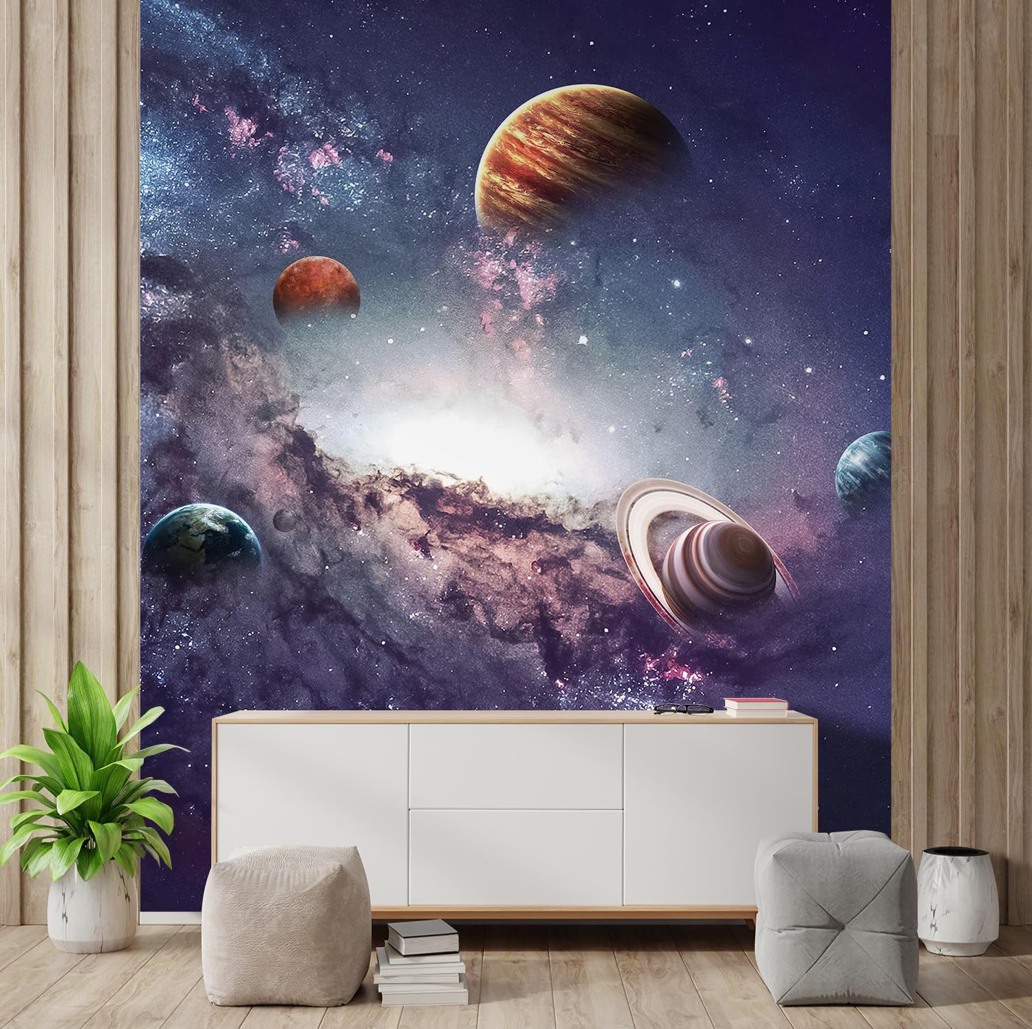 wall26 Wall Sticker/Wall Mural High Resolution Images Presents Creating Planets of The Solar System, Not Peel and Stick, Non-Woven Wallpaper Decorative for Bedroom, Living Room, Office - 96x96 inches