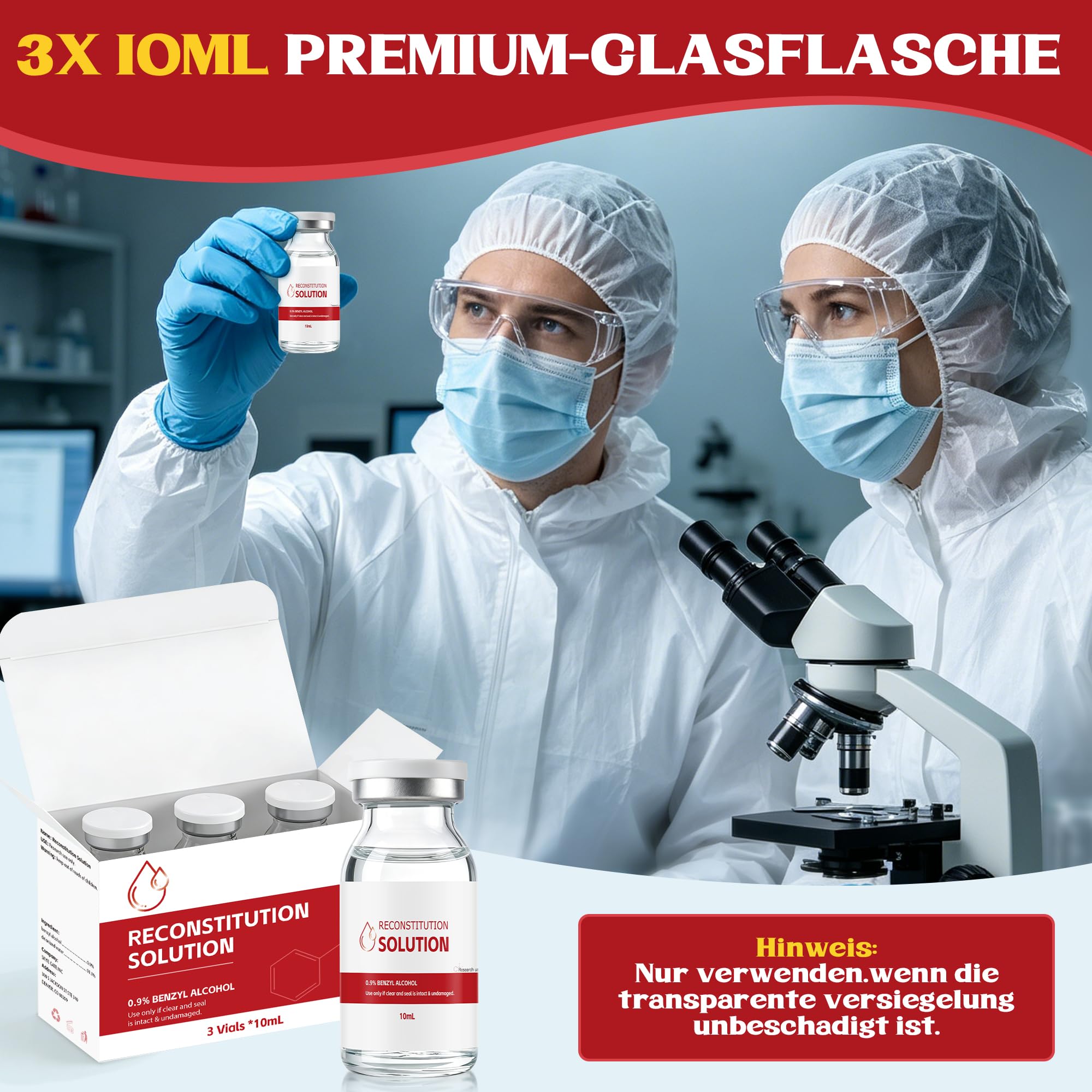 3 Stück X 10 ML Hochwertige Qualität Verschlossene Flasche, Einzeln Verpackt(Rot)