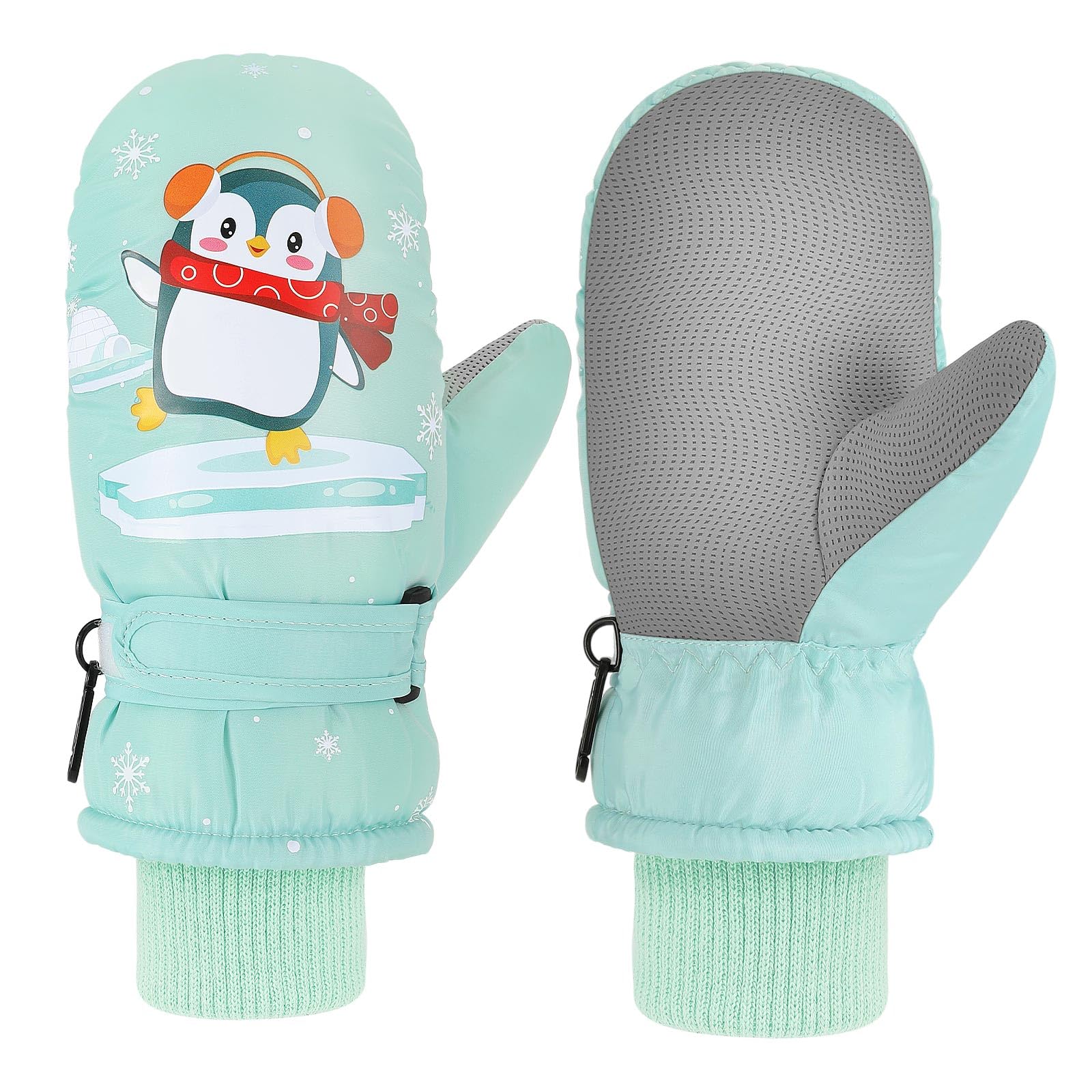 Moko Toddler Mittens, Kids Ski Mittens, Insulated Waterproof Mittens for Girls Boys, Warm Fleece Winter Snow Gloves for Kids