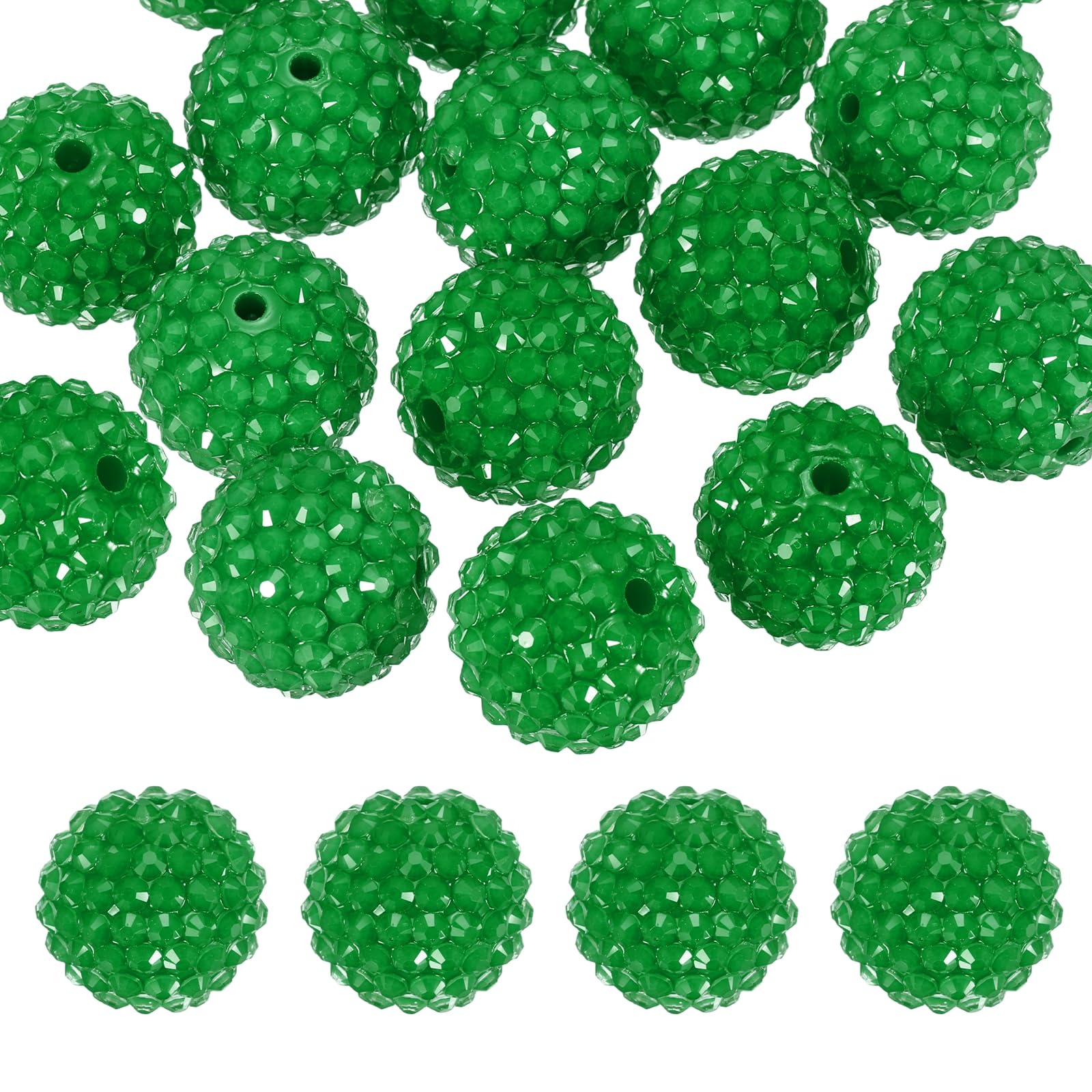 PATIKIL 20mm Resin Rhinestone Beads for Beadable Pen 10 Pack Ball Disco Sparkly Chunk Round Bubblegum Beads for Beadable Keychain Jewelry Making DIY Craft