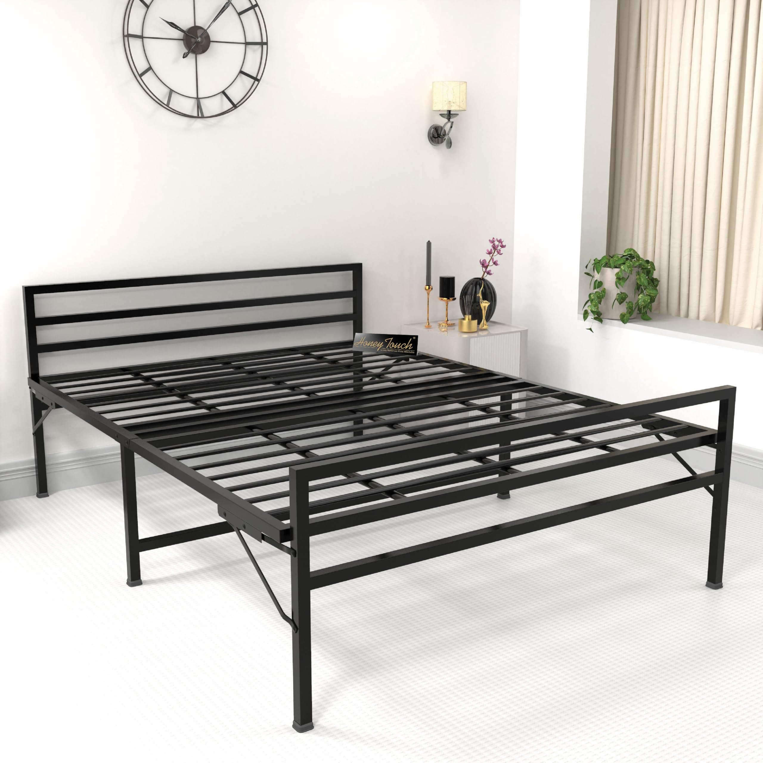 Honey Touch Metal King Metal Folding Bed | No Assembly Required | 6Ft X 6.25Ft-image-22