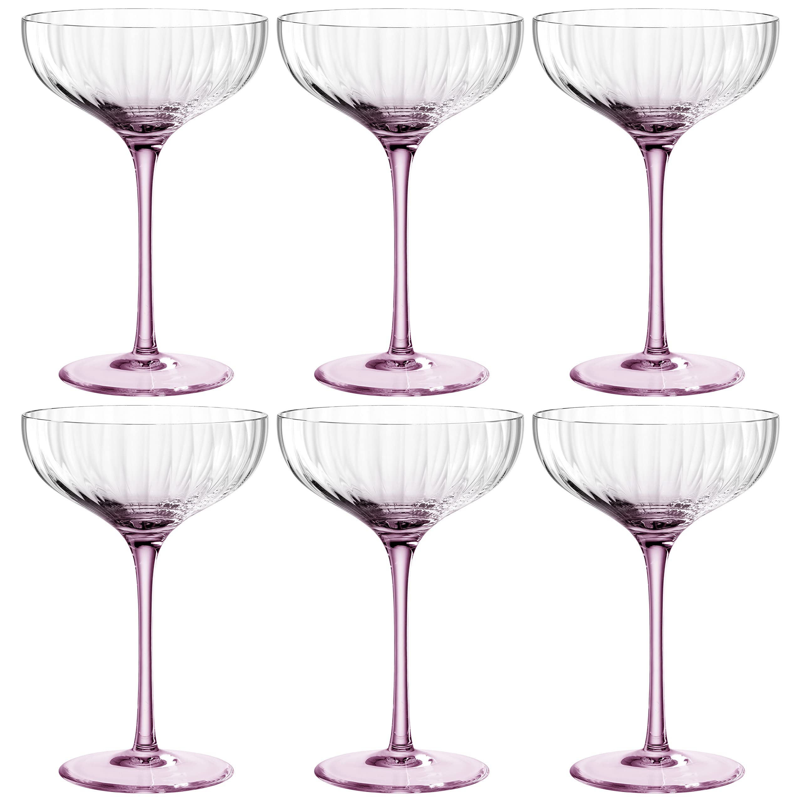 LEONARDO HOME Poesia Champagnerschale 6er Set, spülmaschinengeeignete Sektgläser, Champagnergläser, Höhe 16 cm, 260 ml, rosé, 022380