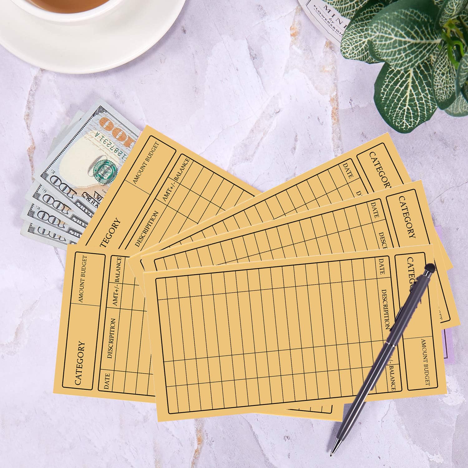 SHINEOFI 50 Sobres Kraft Para Dinero – Organizador De Efectivo, Propinas Y Ahorro (Tamaño 17x9 Cm)