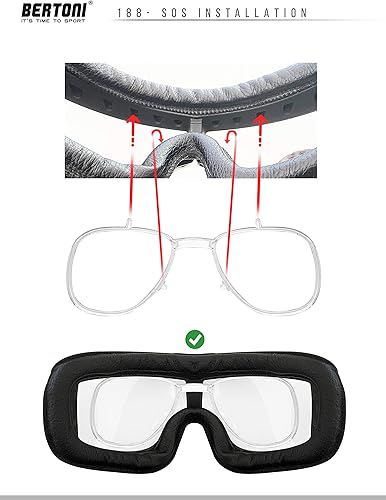 Miniatura 4 de Bertoni Gafas de conducción para motocicleta con lentes ópticas RX AF188B SOS Italia (lente transparente + portador de lente óptica) Lente negra