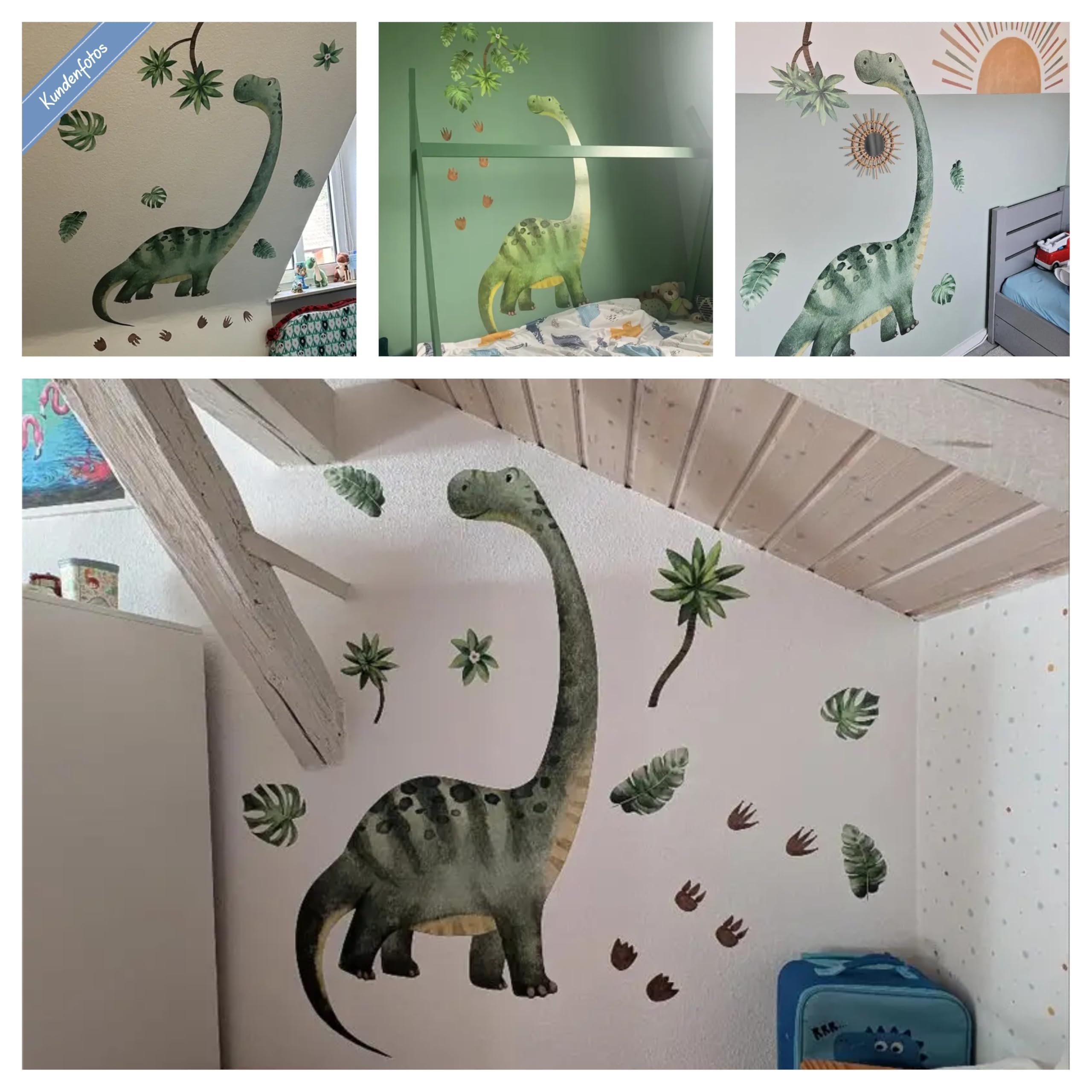 WandSticker4U®- Grand stickers muraux DINOSAURE enfant (139x176 cm) I Autocollant mural enfant dinosaure animaux jungle I Déco murale chambre garçon fille bébé enfants, salle de jeux, crèche