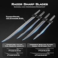 Vista 4 de Cuchillo de filete eléctrico KastKing Speed Demon Pro de iones de litio - Cuchillo de pesca recargable inalámbrico con 4 cuchillas, motor de alto