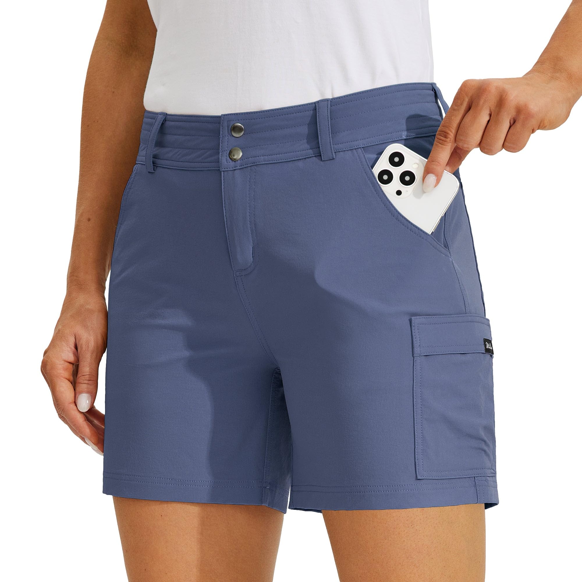 Willit Women's Golf Cargo Shorts Quick Dry Hiking Athletic Casual Summer Shorts with Pockets 5"