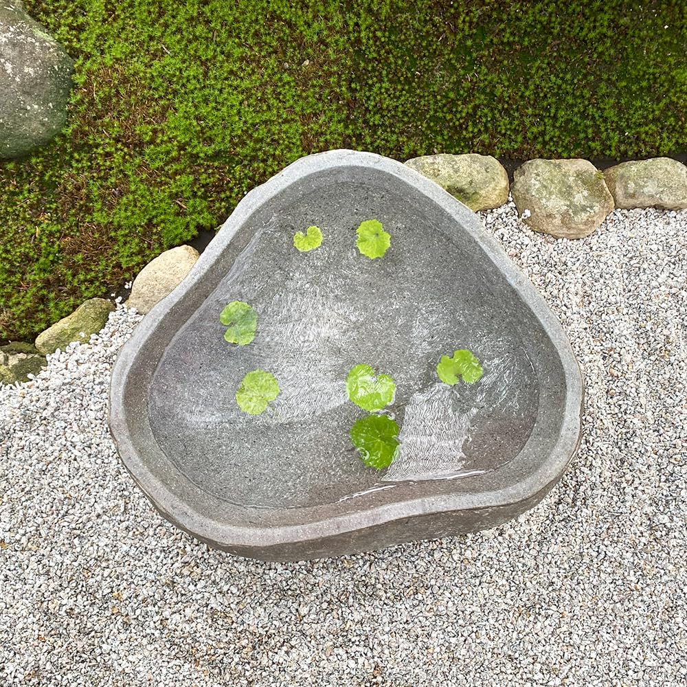 Amazon.co.jp: つくばい 水鉢 手水鉢 石 天然石 睡蓮鉢 大型 庭