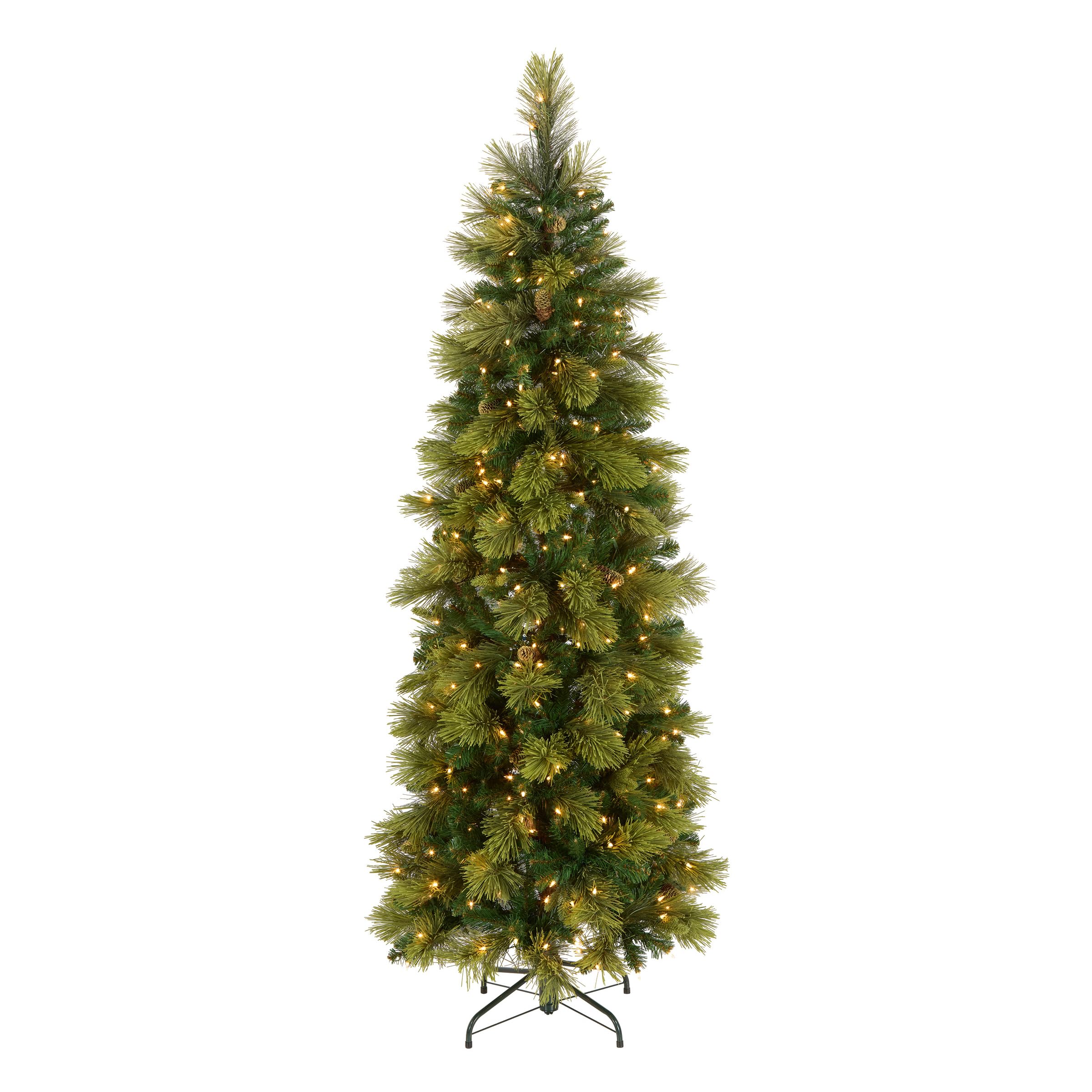 National Tree Company 6.5ft Pre-Lit Carolina Pine Slim Christmas Tree