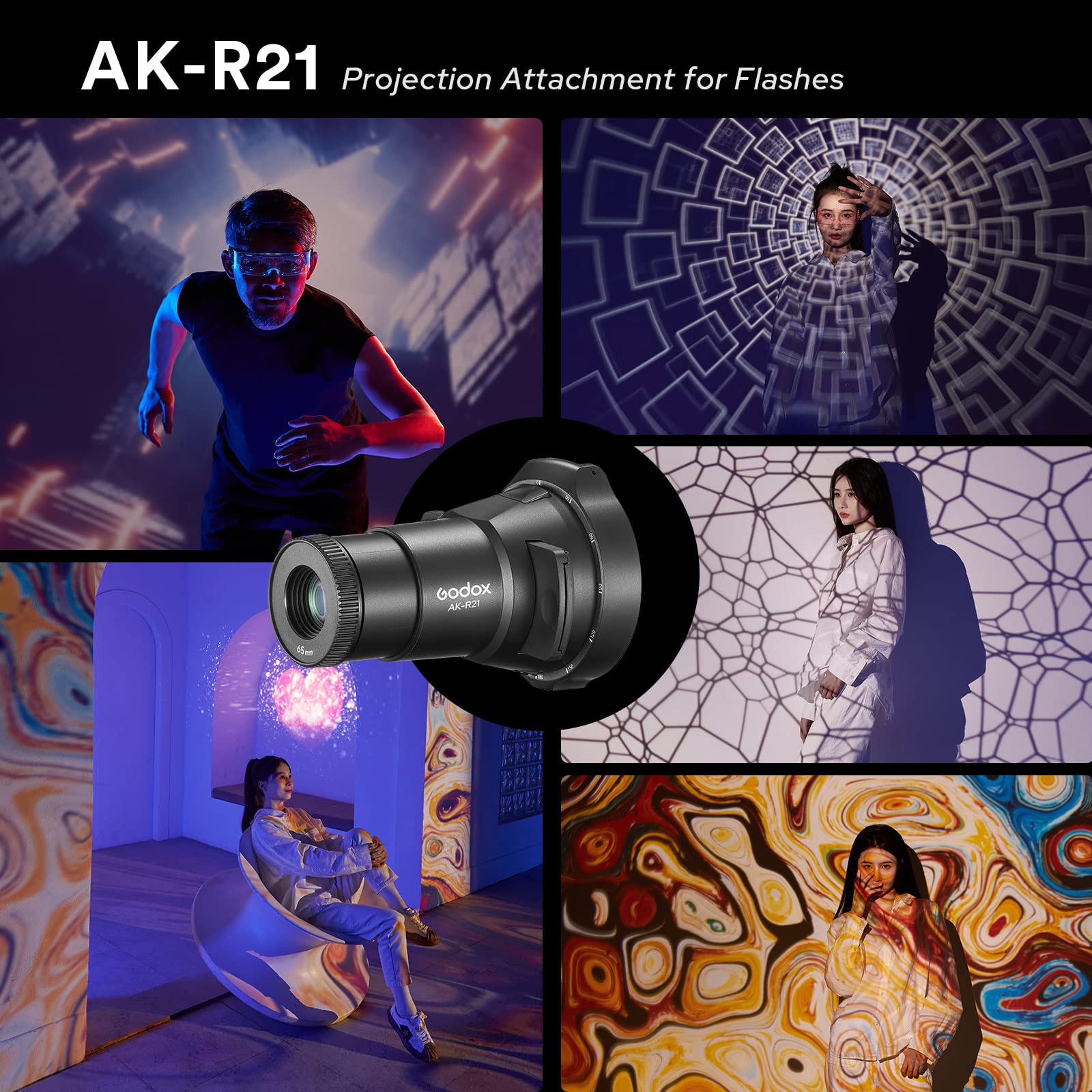 Amazon.com : Godox AK-R21 Projection Attachment for Round and 