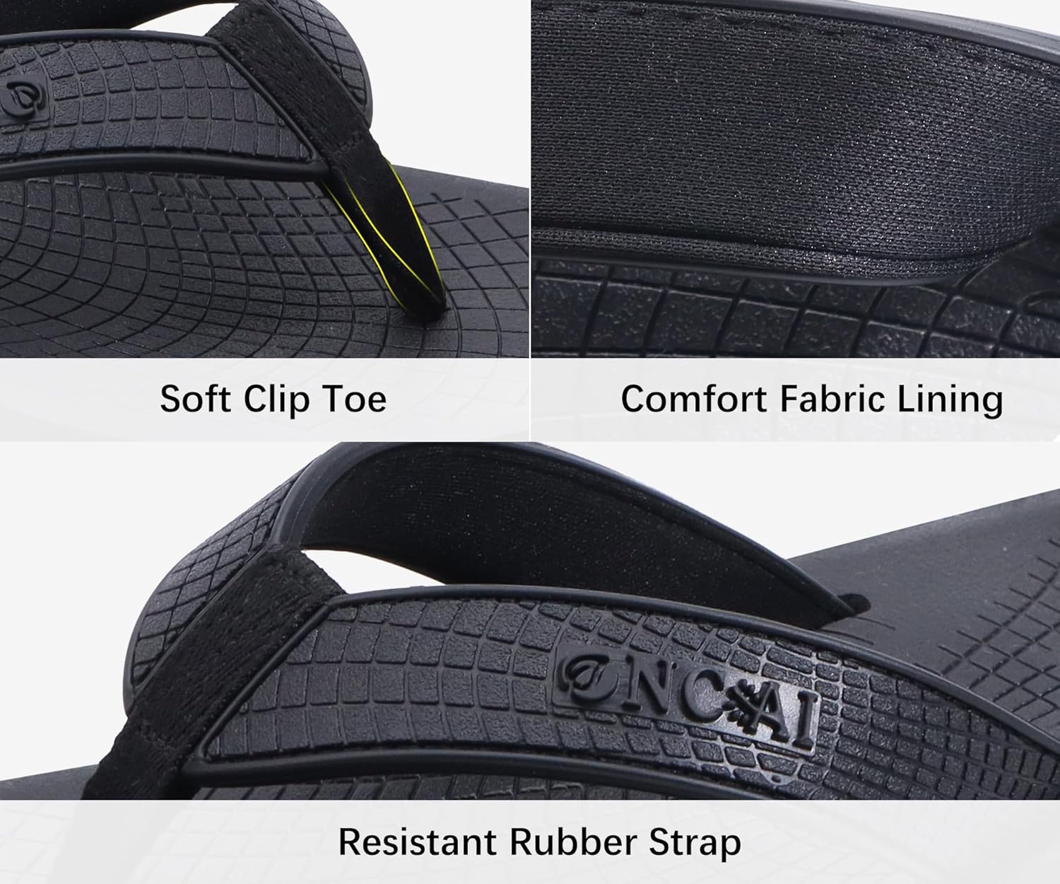 ONCAI Men's Rubber Flip Flops Trendy Summer Beach Pool Shower Sandals with Yoga Mat Non-slip Outdoor Cushion Soles - Image 4