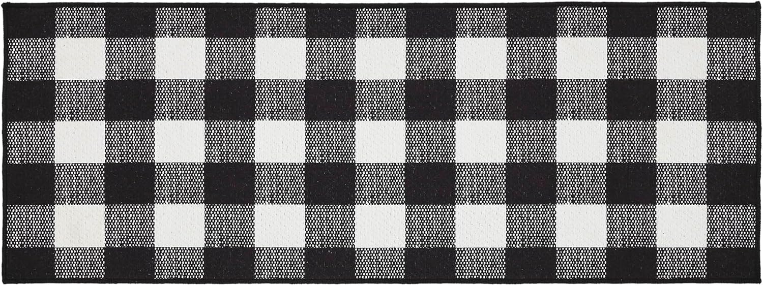 VHC Brands Annie Buffalo Check Blue Indoor Rug Rect 17x48, Polyester Area Rug, Accent Rug, Floor Decor, Annie Buffalo Check Collection, Rectangle 17x48, Dusk Blue
