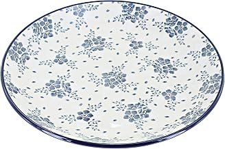 Blue Rose Polish Pottery - Blue Fleur Dinner Plate - 10.5" Diameter - Great for Everyday Dining, Casual Dining, or as Formal Dinnerware
