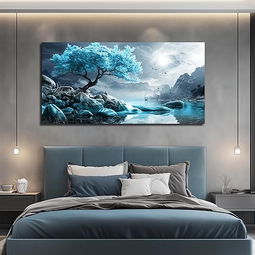 Miniatura 6 de KELIYUAN Lienzo decorativo para pared de sala de estar, dormitorio, decoración de pared, imágenes de paisaje en blanco y negro, pintura de pared de