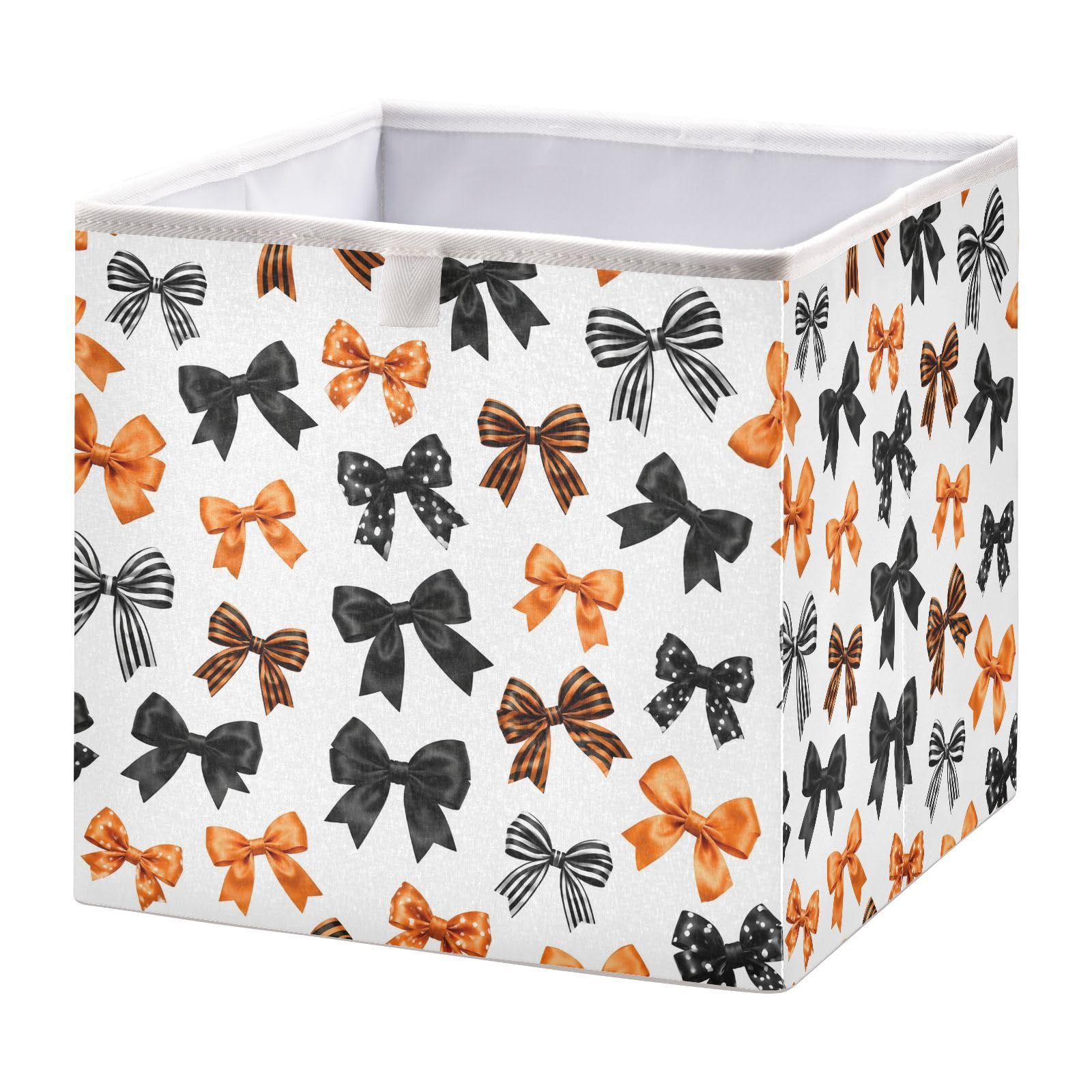 Ewusp Bows Cube Storage Boxes 28x28 cm Foldable Closet Organiser Bin Holiday Basket Baby Basket for Nursery Bedroom Office