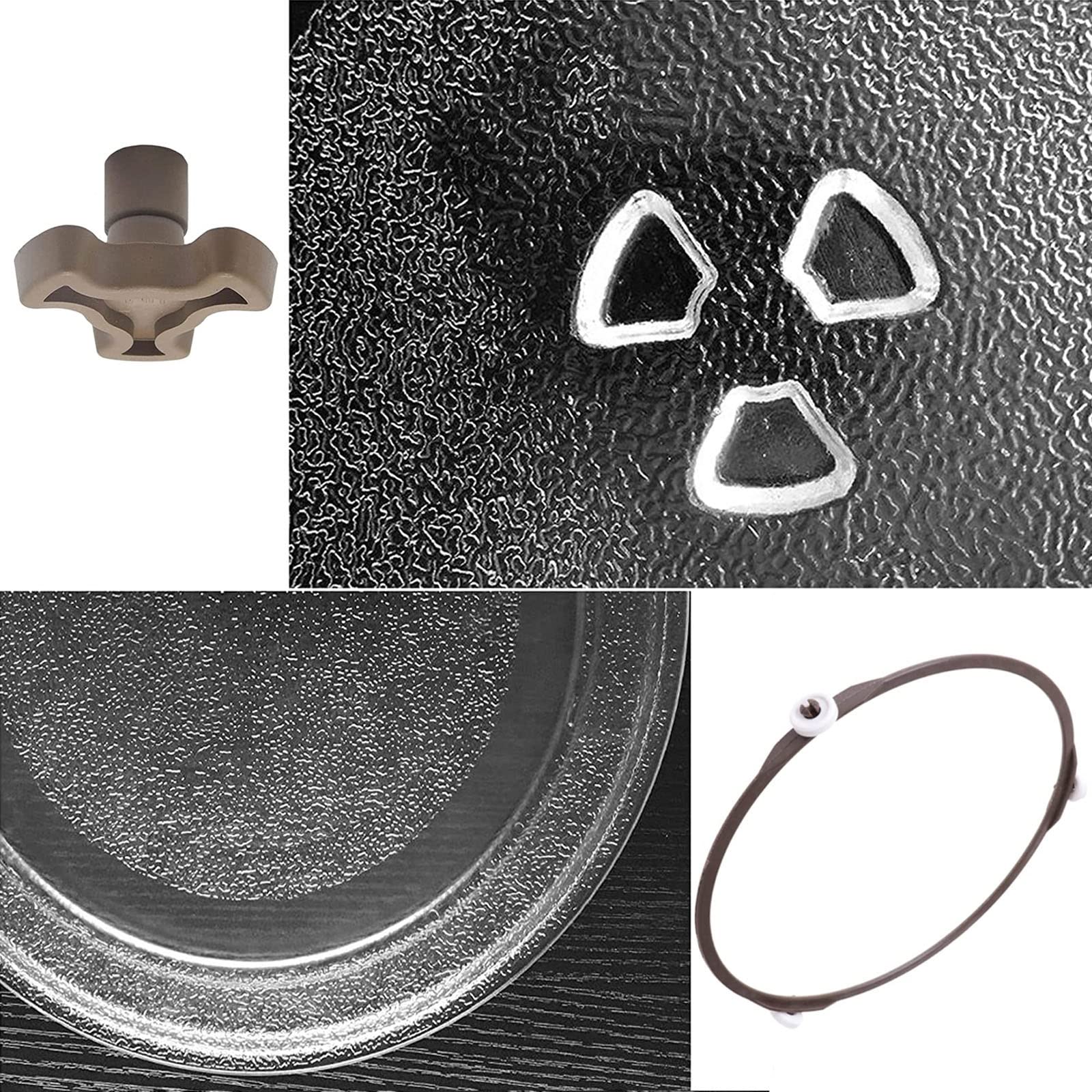 LIGUOYI Bandeja De Cocción De Vidrio ​para Microondas, Placa De Cristal para Placa Giratoria De Microondas, Universalrepuesto para Placa De Microondas con Acopladores, para Microondas