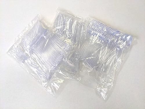 Miniatura 5 de Juego de cubiertos desechables transparentes resistentes de 360 piezas: 180 tenedores, 120 cucharas, 60 cuchillos, cubiertos de plástico sin BPA,