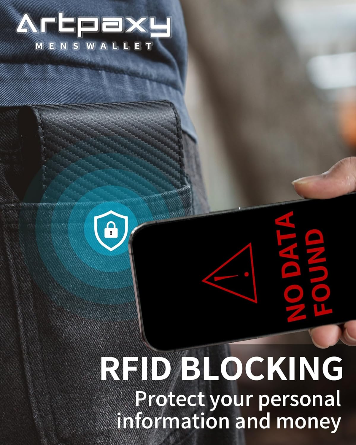 Mens Wallet Genuine Leather Bifold RFID Blocking Wallet for Men with 1 ID Window 13 Card Holders 2 cash pockets 1 Gift Box - Image 4