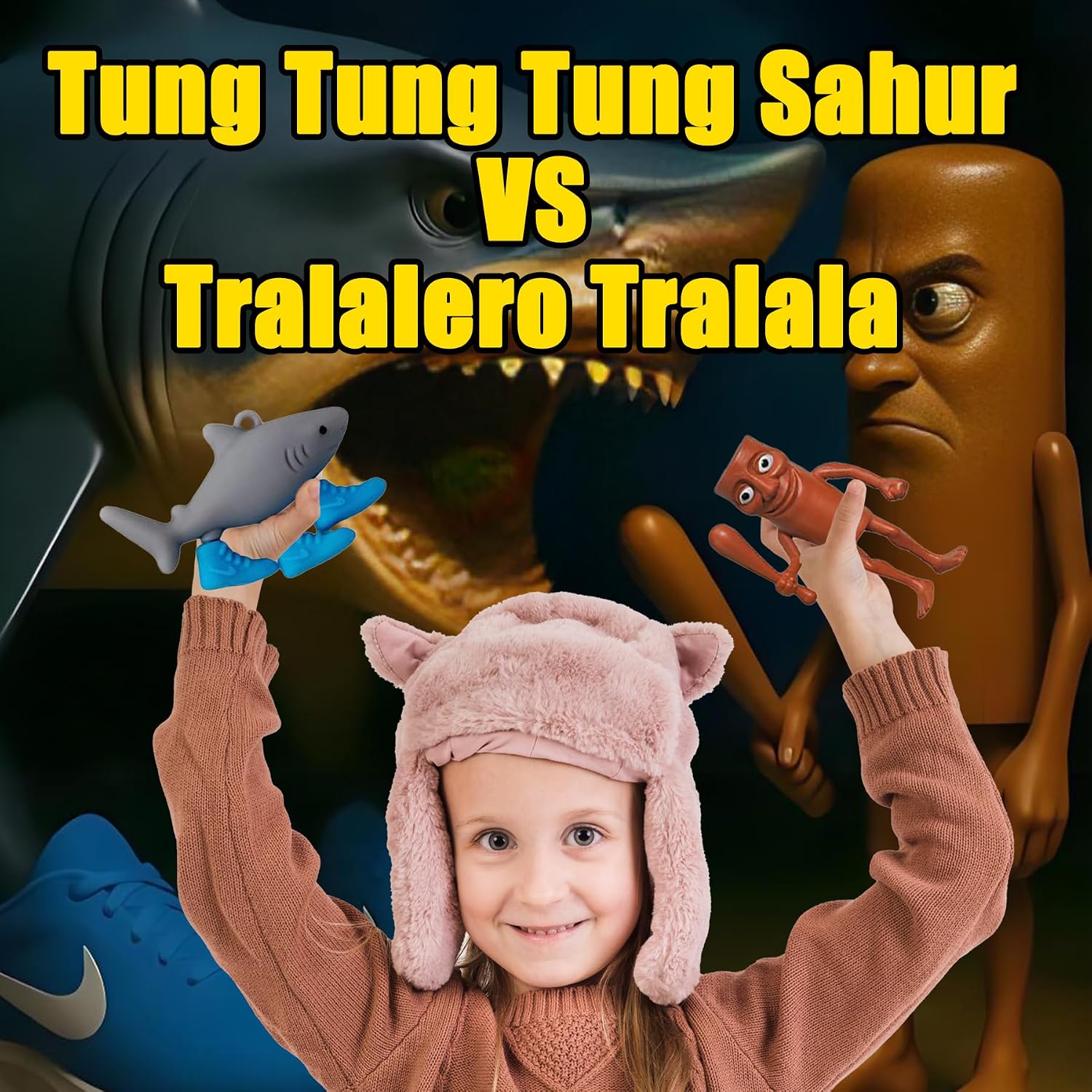 24PCS Brainrot Toys Italian Memes Keychain Tung Tung Tung Sahur Keychain Tralalero Tralala Toys Figurine Easter Stuffers Gift for Easter Birthday