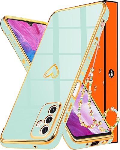 Miniatura 7 de Petitian Funda para Samsung A13 5G para mujeres y niñas, en forma de corazón, elegante y bonita estética femenina (3 en 1), diseño de corazones