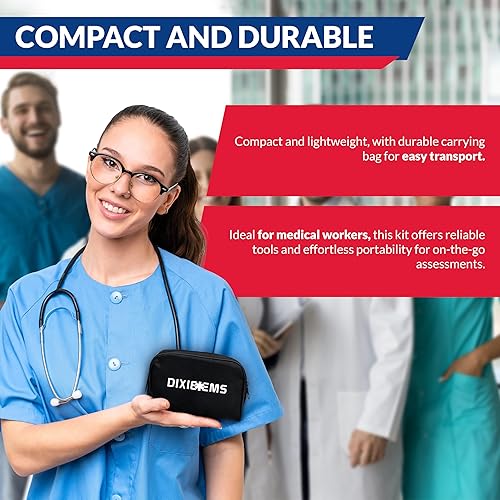Miniatura 7 de Dixie Ems Kit de presión arterial y kit de estetoscopio de doble cabezal, ZHE920, Adulto, Marino, 1, 1