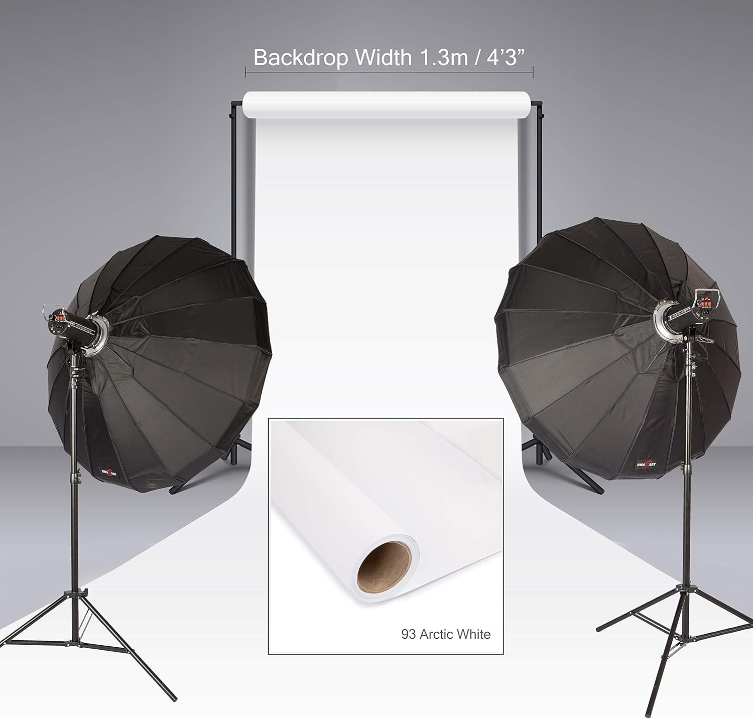BOLLUMA Seamless Background Paper Backdrop 1.35x10m / 4.4x32.8ft, Arctic White, 93, Photo Studio Paper Roll for Portrait, Product, Pet, Family Photography Shooting, Video Filming 9 81Az0IjARRL. AC SL1500