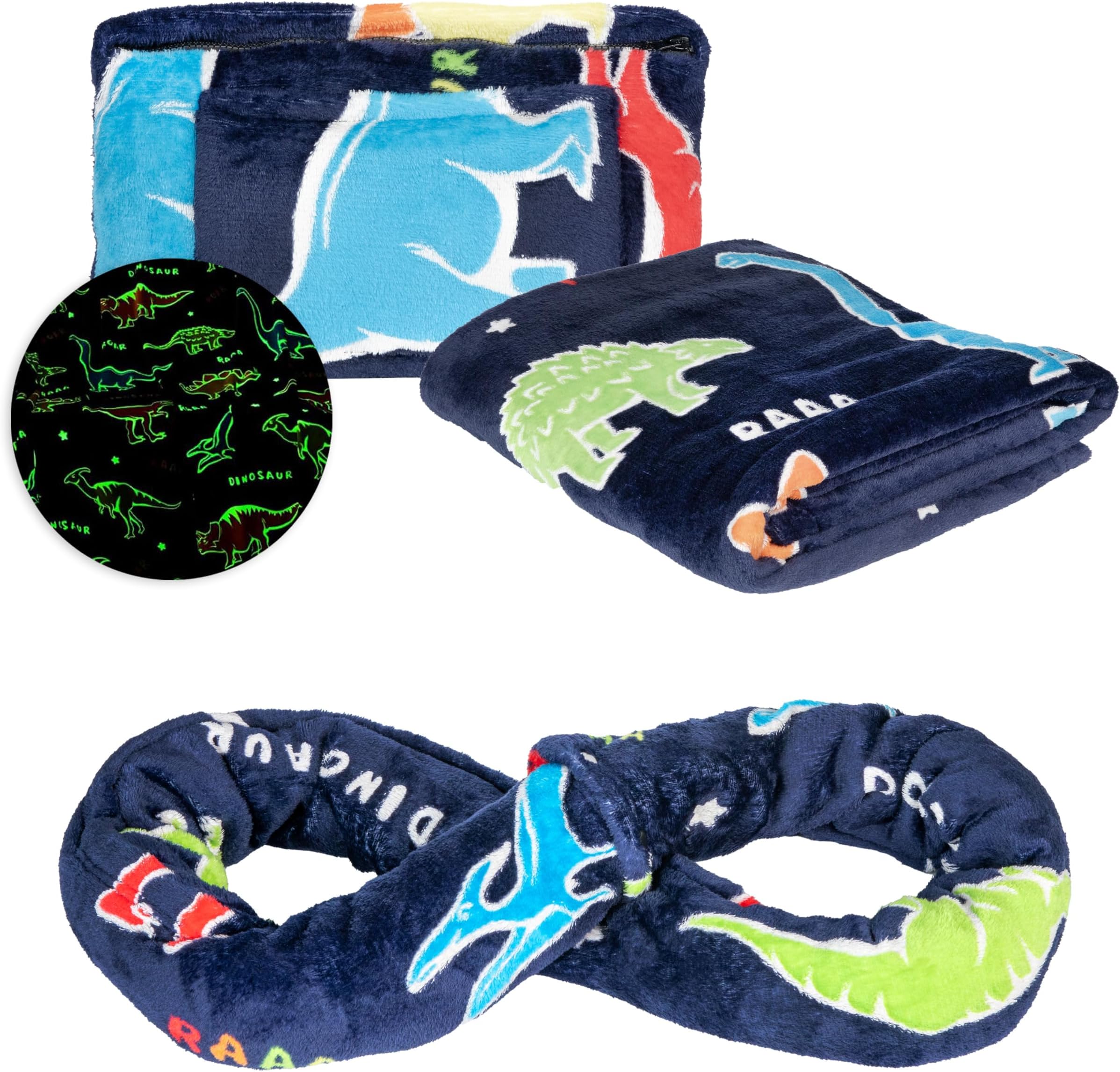 NAPRO Kids 3-in-1 Travel Blanket and Pillow Combo, Convertible Infinity Scarf...