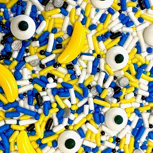 Miniatura 2 de COOL MOM SPRINKLES Gránulos azules y amarillos (4 onzas)  Gránulos temáticos de cumpleaños para decorar pasteles, cupcakes, galletas y postres