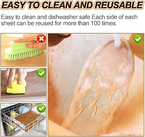 Miniatura 5 de UBeesize Paquete de 7 alfombrillas de cobre para parrilla al aire libre, resistentes para parrilla, mate y revestimientos para horno, reutilizables,