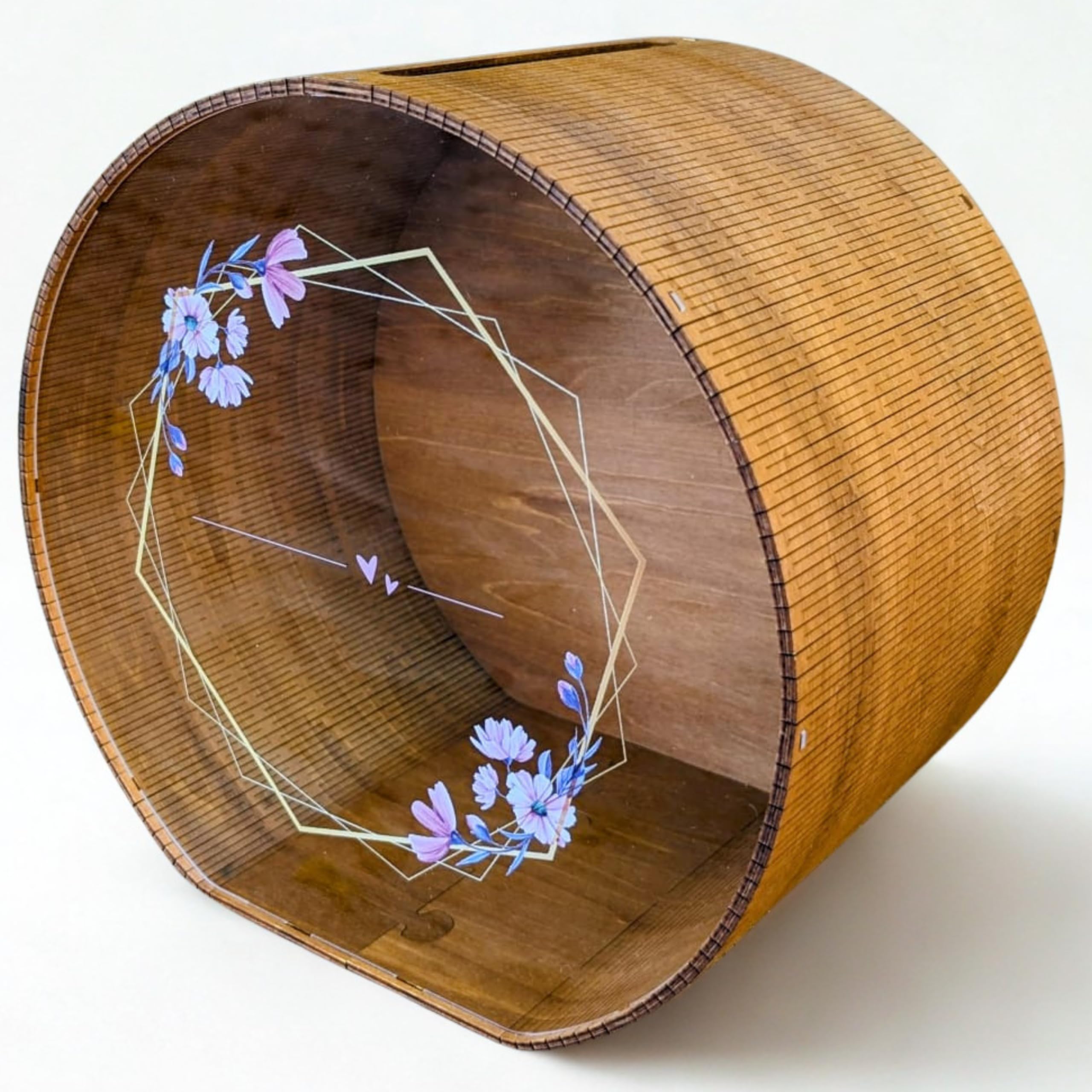 Urne mariage champêtre bohème MALONA : grande boîte à enveloppes en bois robuste pour baptême