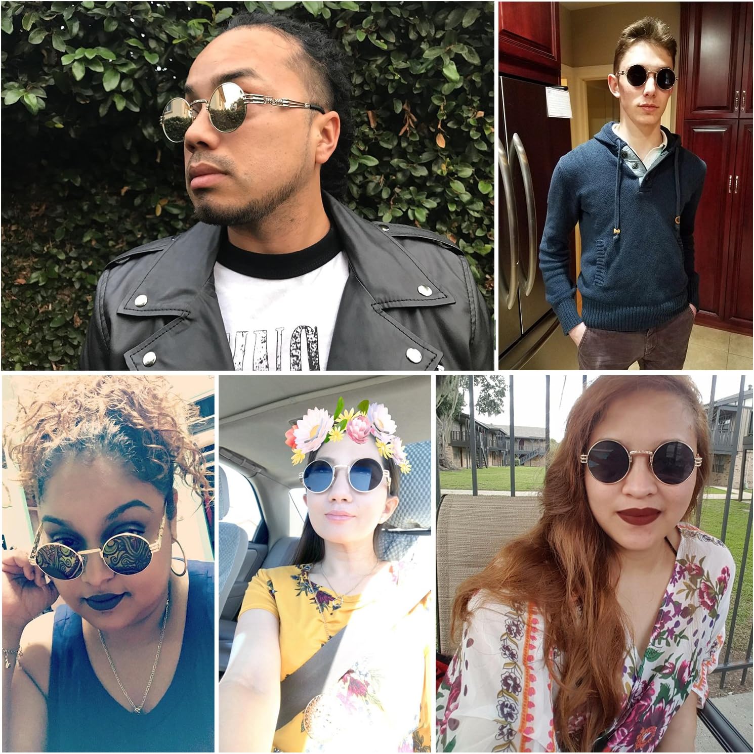 Dollger Steampunk Round Sunglasses Metal Frame Circle Shades - Image 7