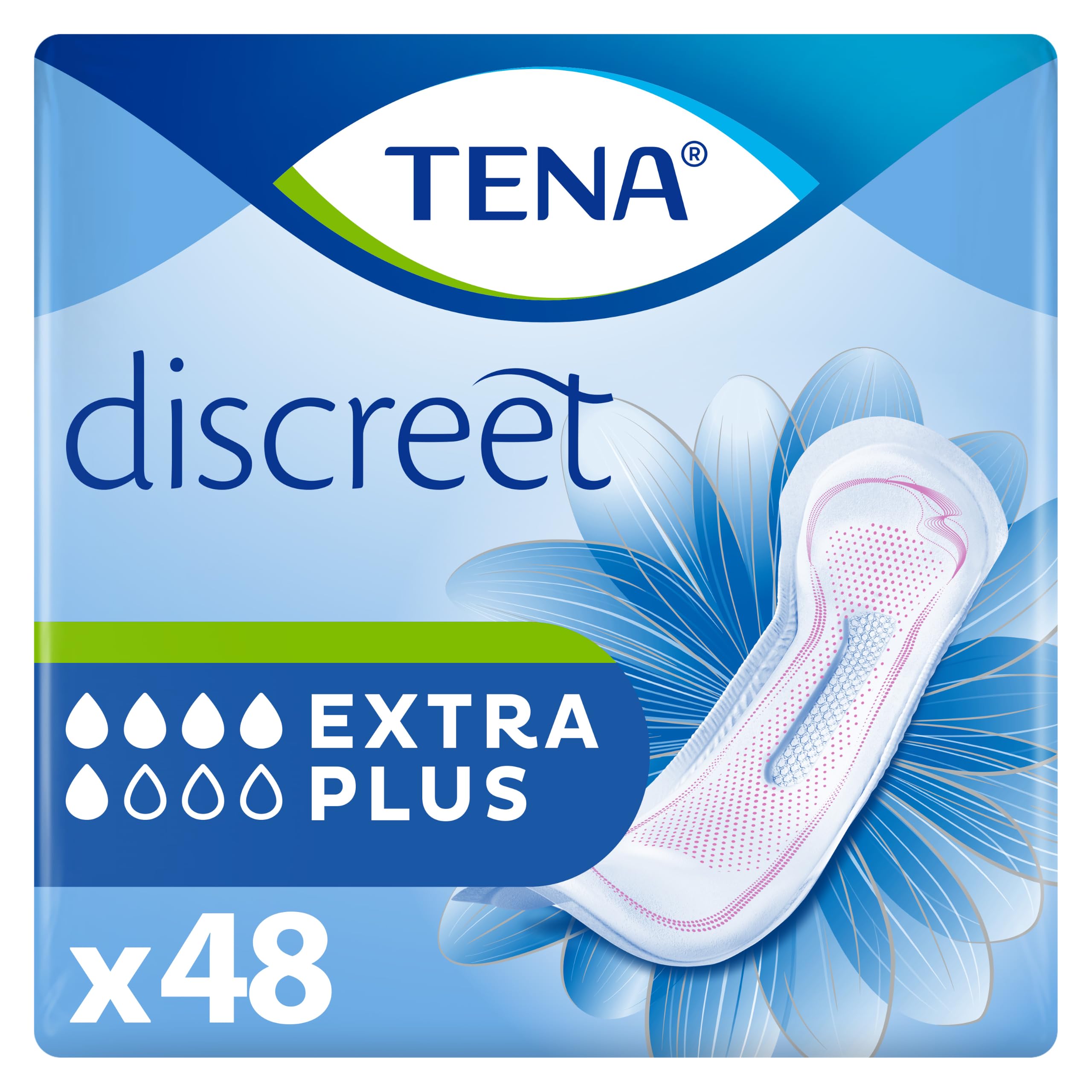 TENA Discreet Incontinence Pads, Extra Plus (48 Count)